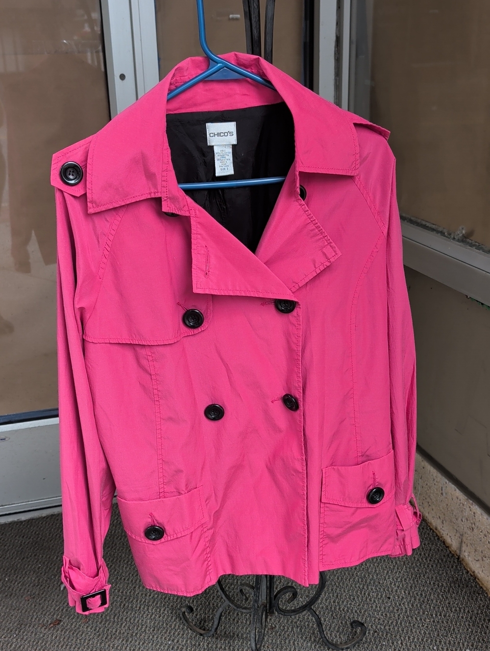 Chico's Hot Pink Double-Breasted Jacket